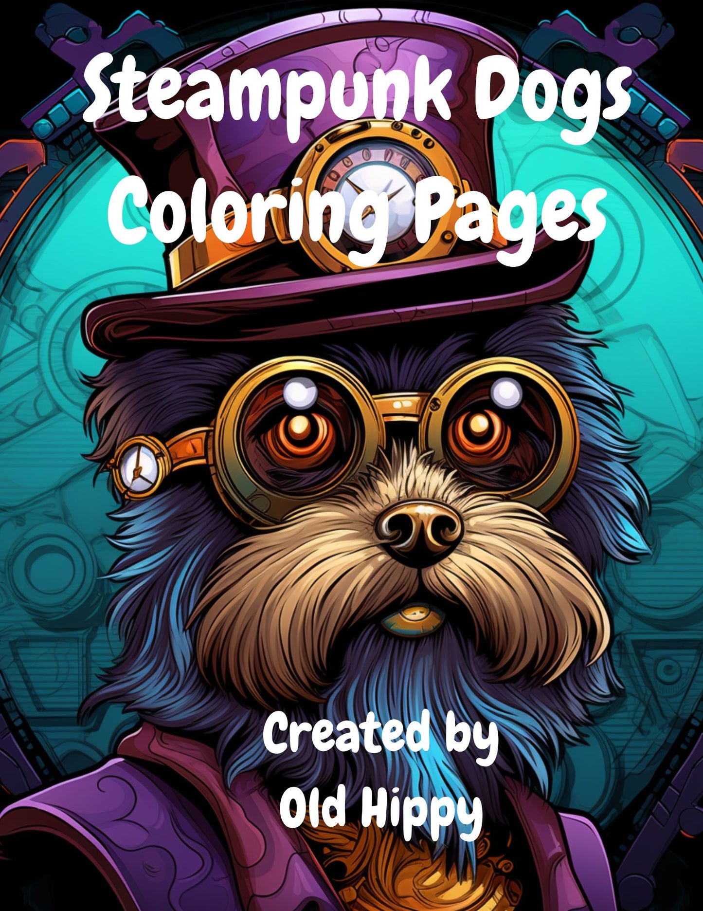 Steampunk Dogs Coloring Pages-Created by Old Hippy