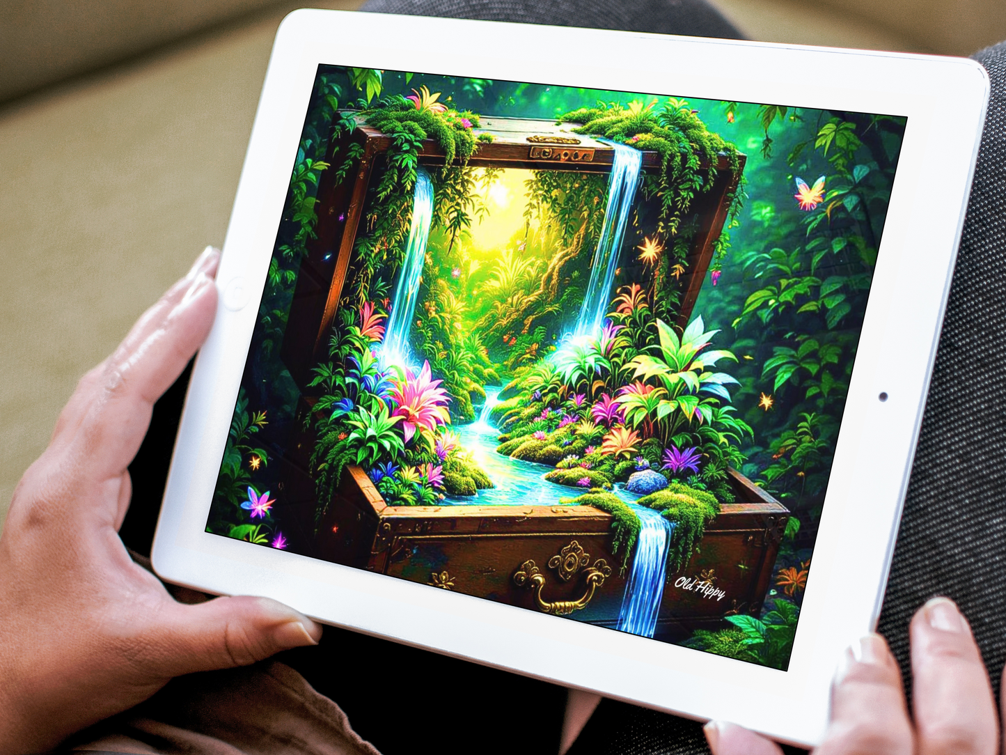 Treasure of the Enchanted Falls AI Digital Art by Old Hippy