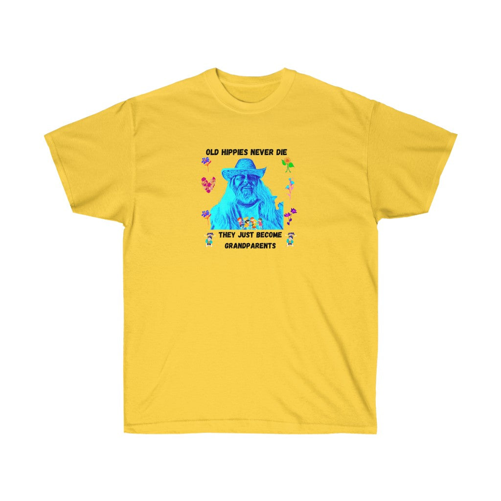 Old Hippies Never Die Cotton Tee