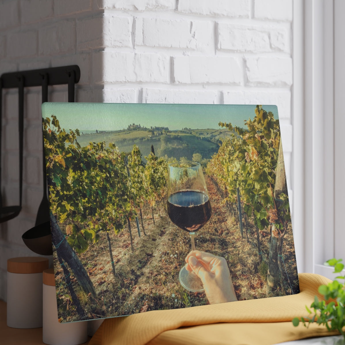 Tuscany Wine Glass Cutting Board