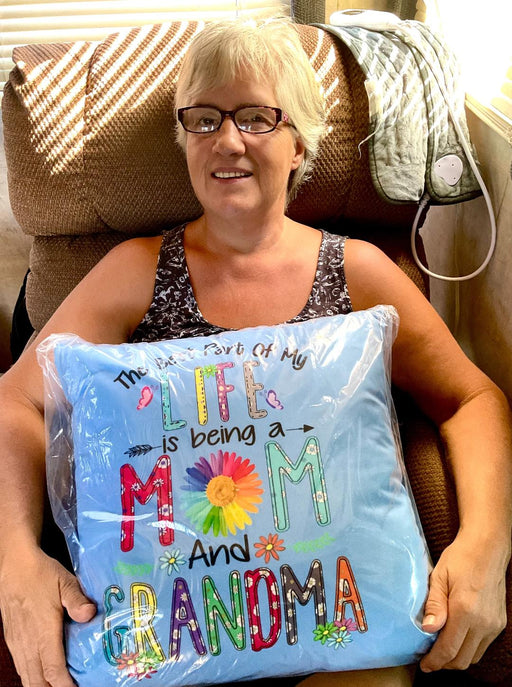 Mom and Grandma Faux Suede Square Pillow