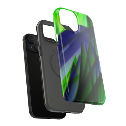 — Green Blue Abstract Wave Design Impact-Resistant Phone Case