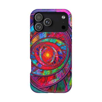 Protective Phone Case — Vibrant Abstract Mandala Impact-Resistant Design