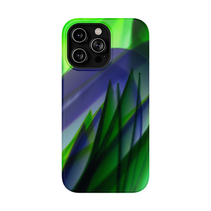 — Green Blue Abstract Wave Design Impact-Resistant Phone Case