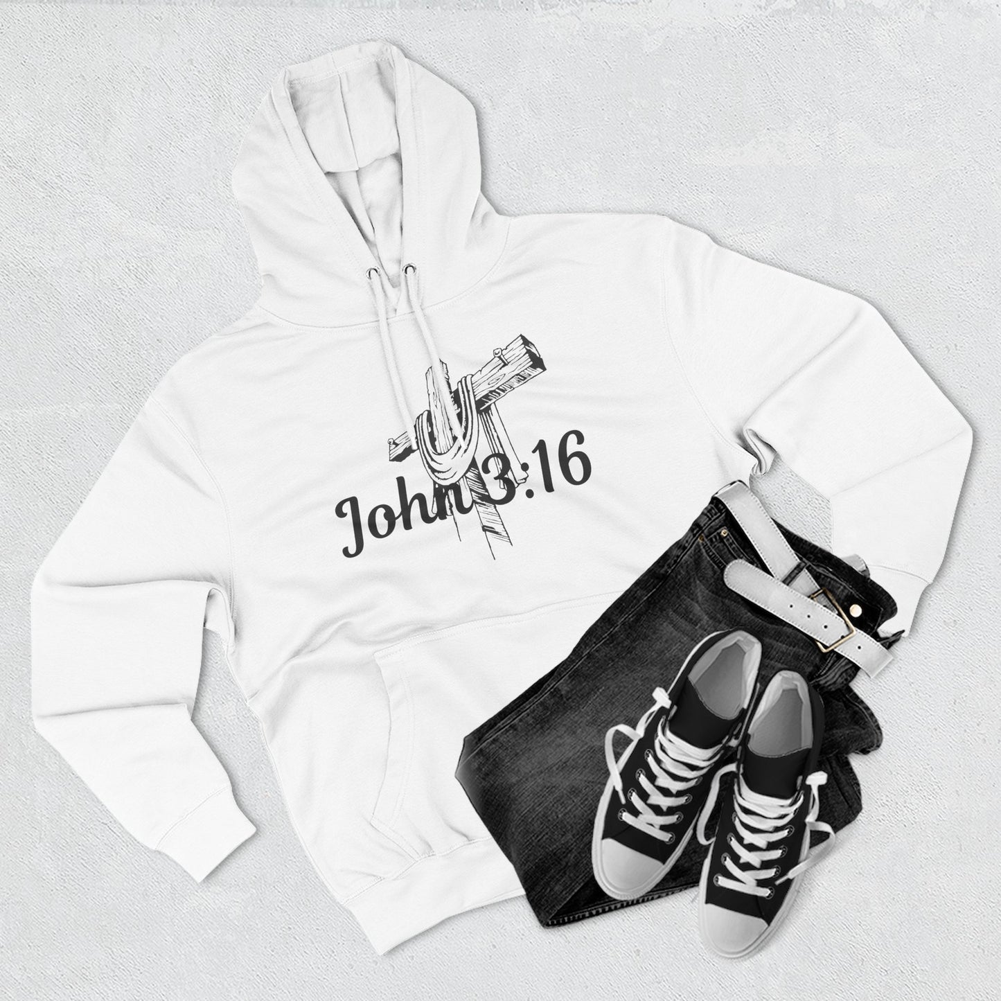 John 3:16 Cross Hoodie - Christian Faith Pullover