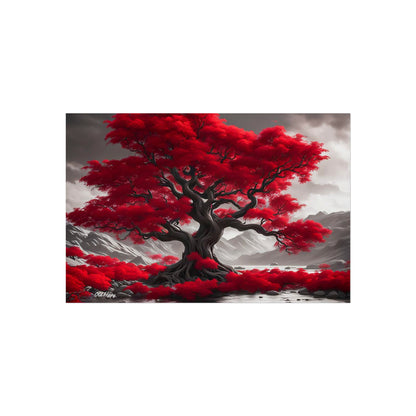 Flaming Red Tree Fine Art Poster