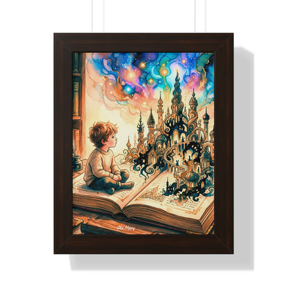 Where Words Become Worlds Wood Framed Art Print