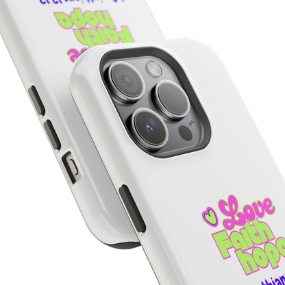 Impact-Resistant Phone Case — "Love Faith Hope" 1 Corinthians 13:13 Christian Protective Cover