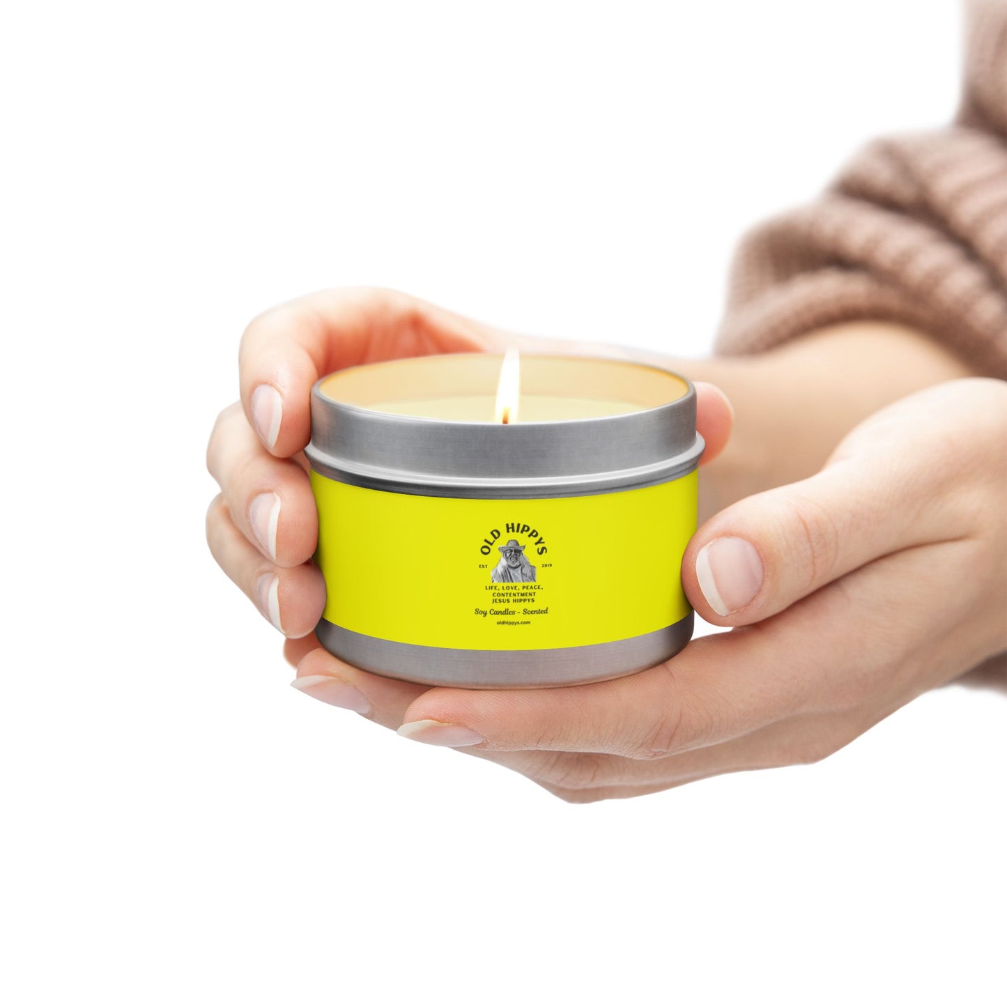 Scented Tin Candle — Bright Citrus Soy Candle from Old Hippys