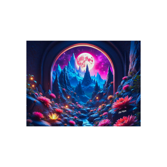 Moonlit Lotus Valley – Giclée Fine Art Print by Old Hippy