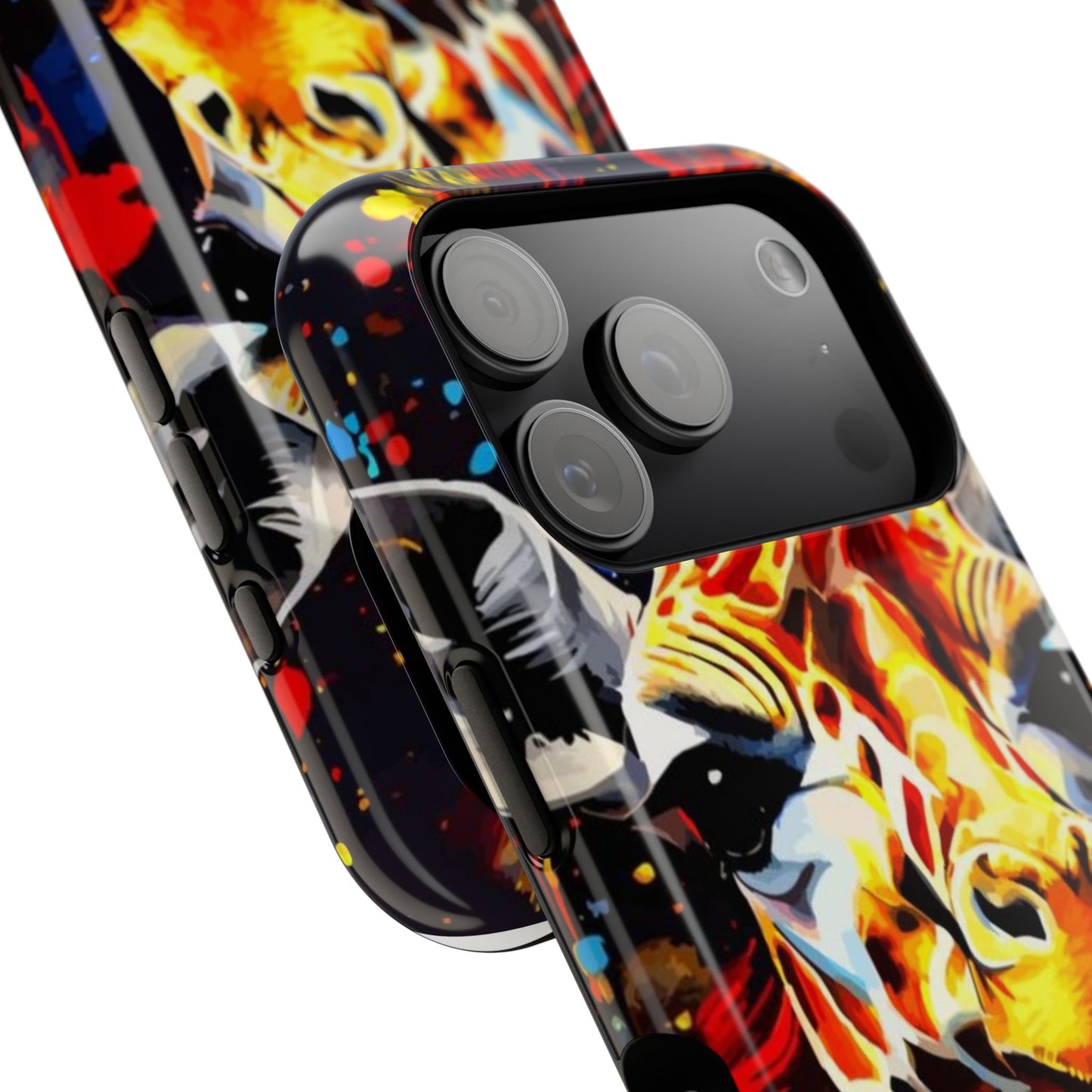 Funky Giraffe Art Impact-Resistant Phone Case —