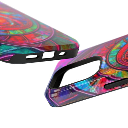 Protective Phone Case — Vibrant Abstract Mandala Impact-Resistant Design