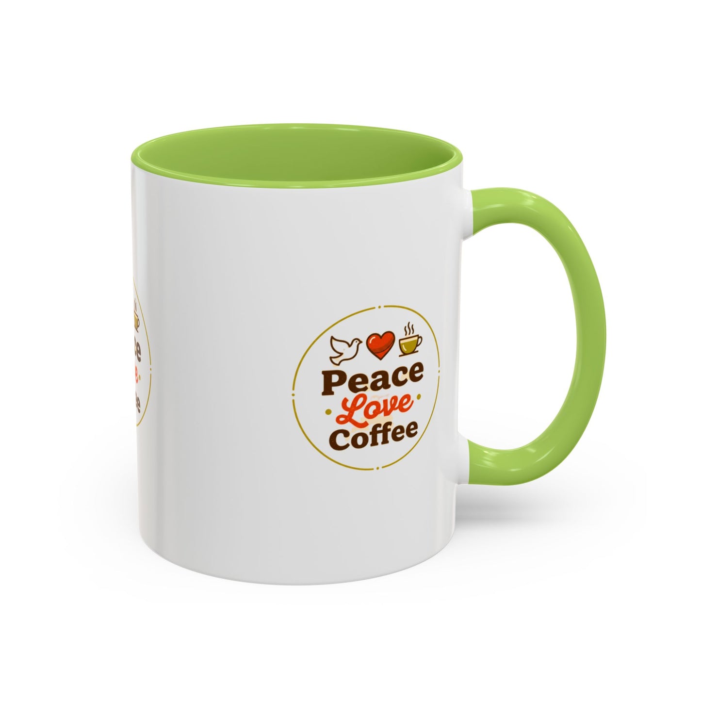 Peace Love Coffee Accent Mug - 11/15oz Ceramic Coffee Cup