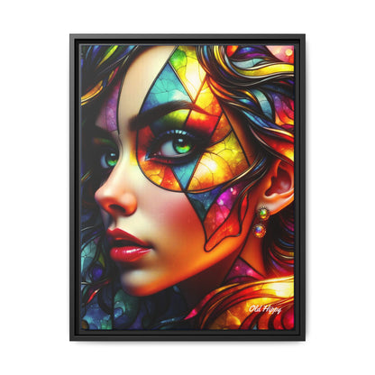 Through the Prism of Her Eyes- Wood Framed Canvas AI Art by Old Hippy