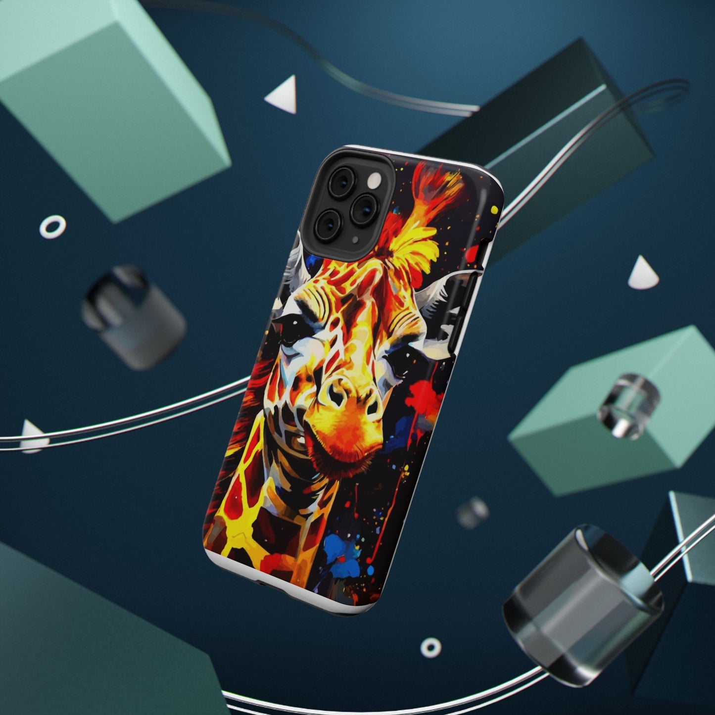 Funky Giraffe Art Impact-Resistant Phone Case —