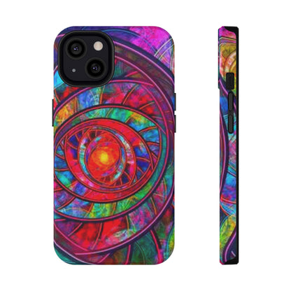 Protective Phone Case — Vibrant Abstract Mandala Impact-Resistant Design