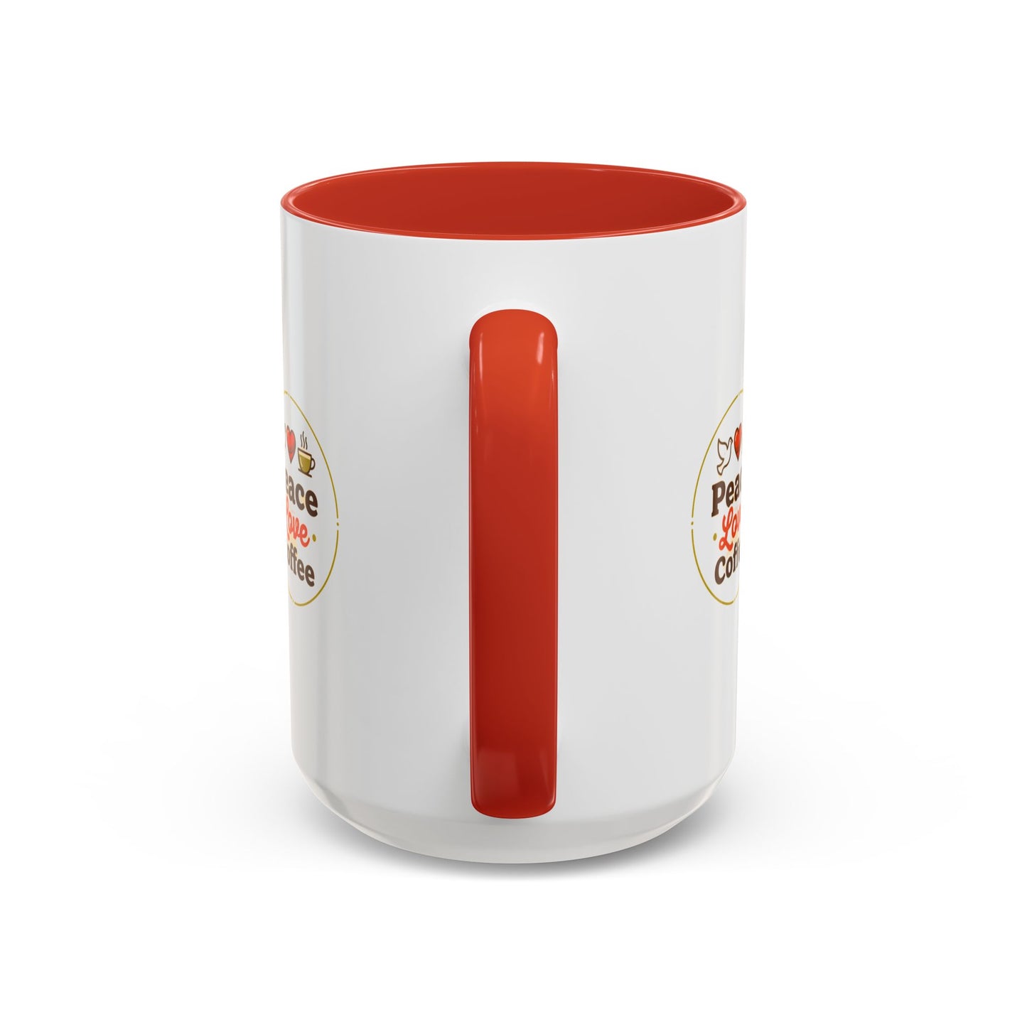Peace Love Coffee Accent Mug - 11/15oz Ceramic Coffee Cup