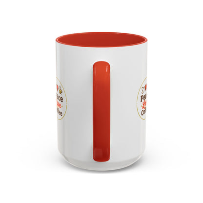 Peace Love Coffee Accent Mug - 11/15oz Ceramic Coffee Cup