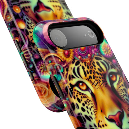 Leopard Psychedelic Phone Case — Vibrant Impact-Resistant iPhone Cover