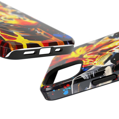 Funky Giraffe Art Impact-Resistant Phone Case —