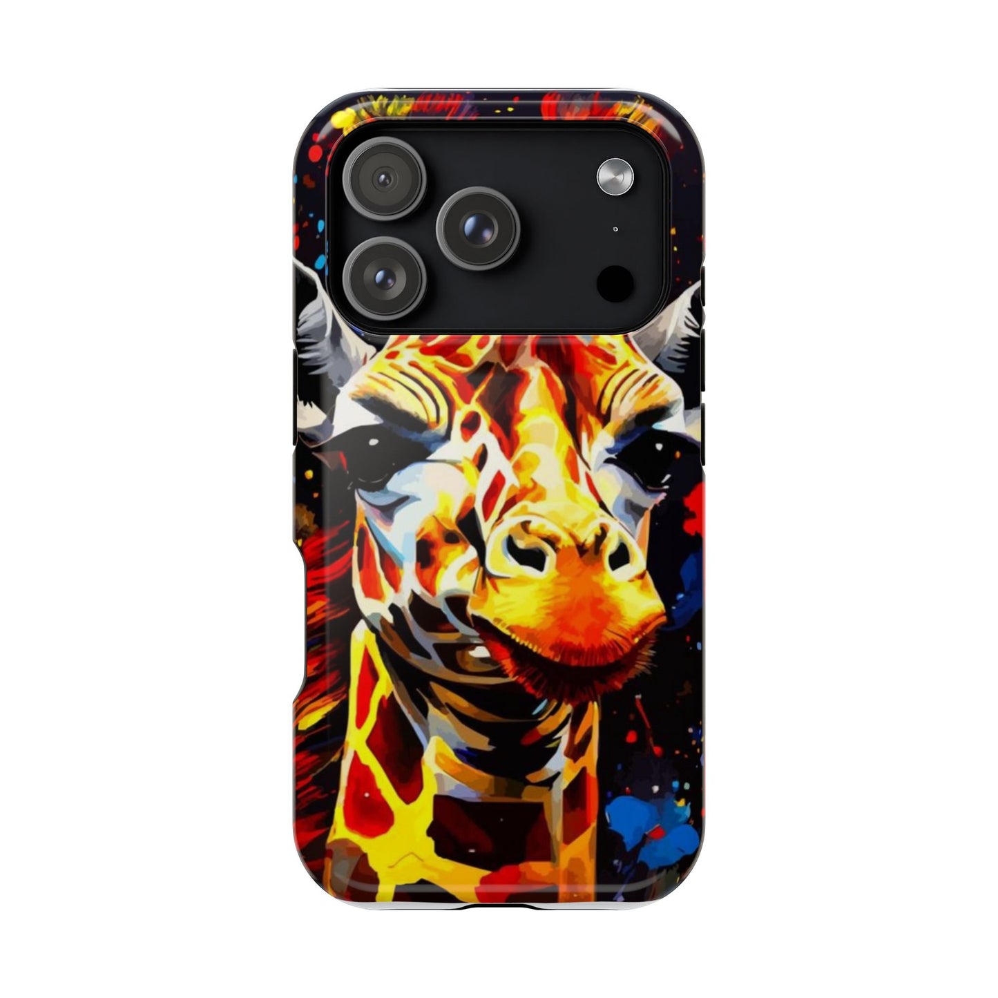 Funky Giraffe Art Impact-Resistant Phone Case —
