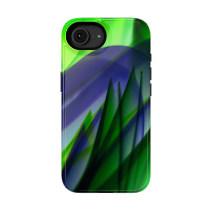 — Green Blue Abstract Wave Design Impact-Resistant Phone Case