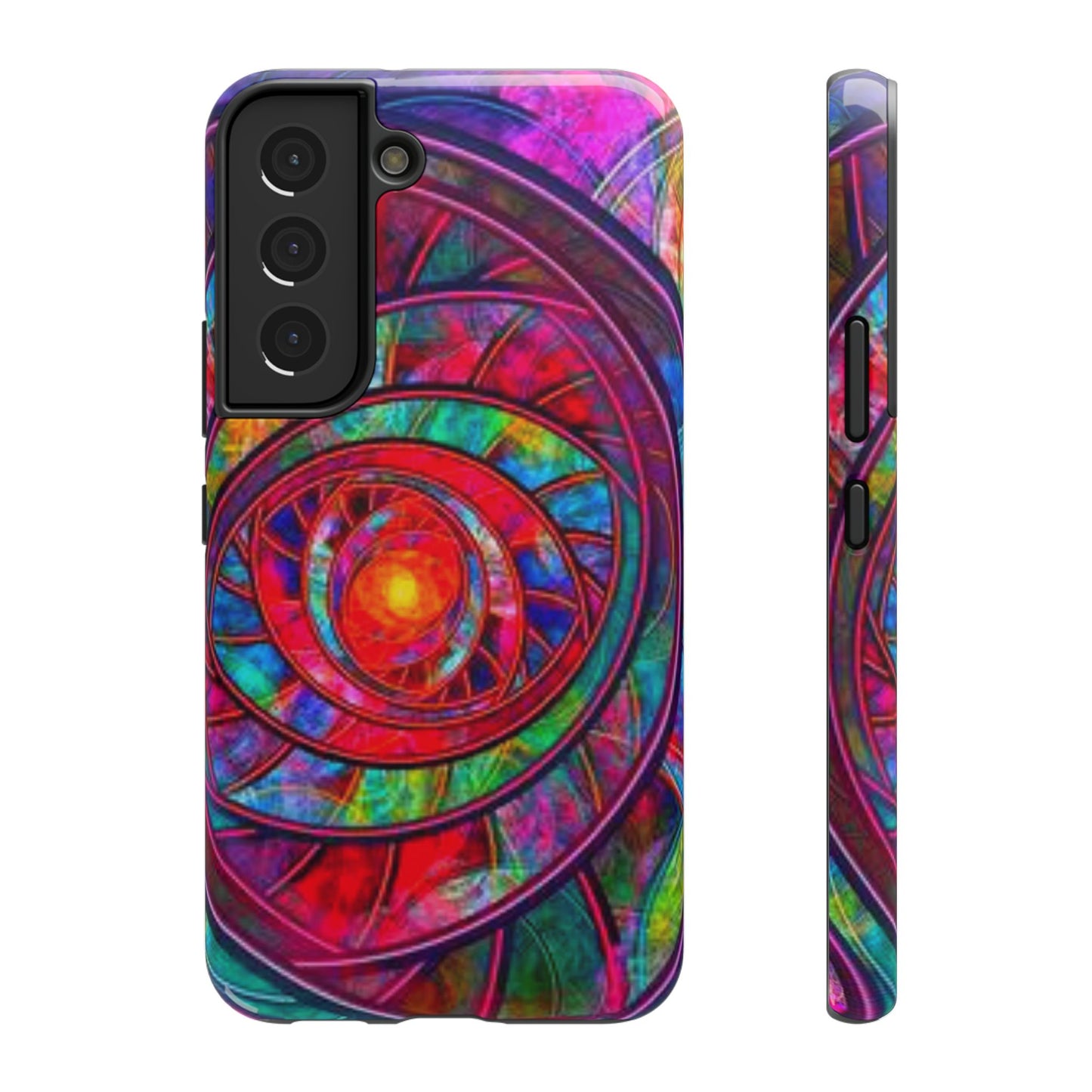 Protective Phone Case — Vibrant Abstract Mandala Impact-Resistant Design