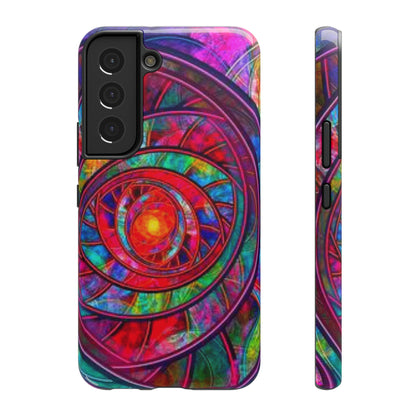 Protective Phone Case — Vibrant Abstract Mandala Impact-Resistant Design