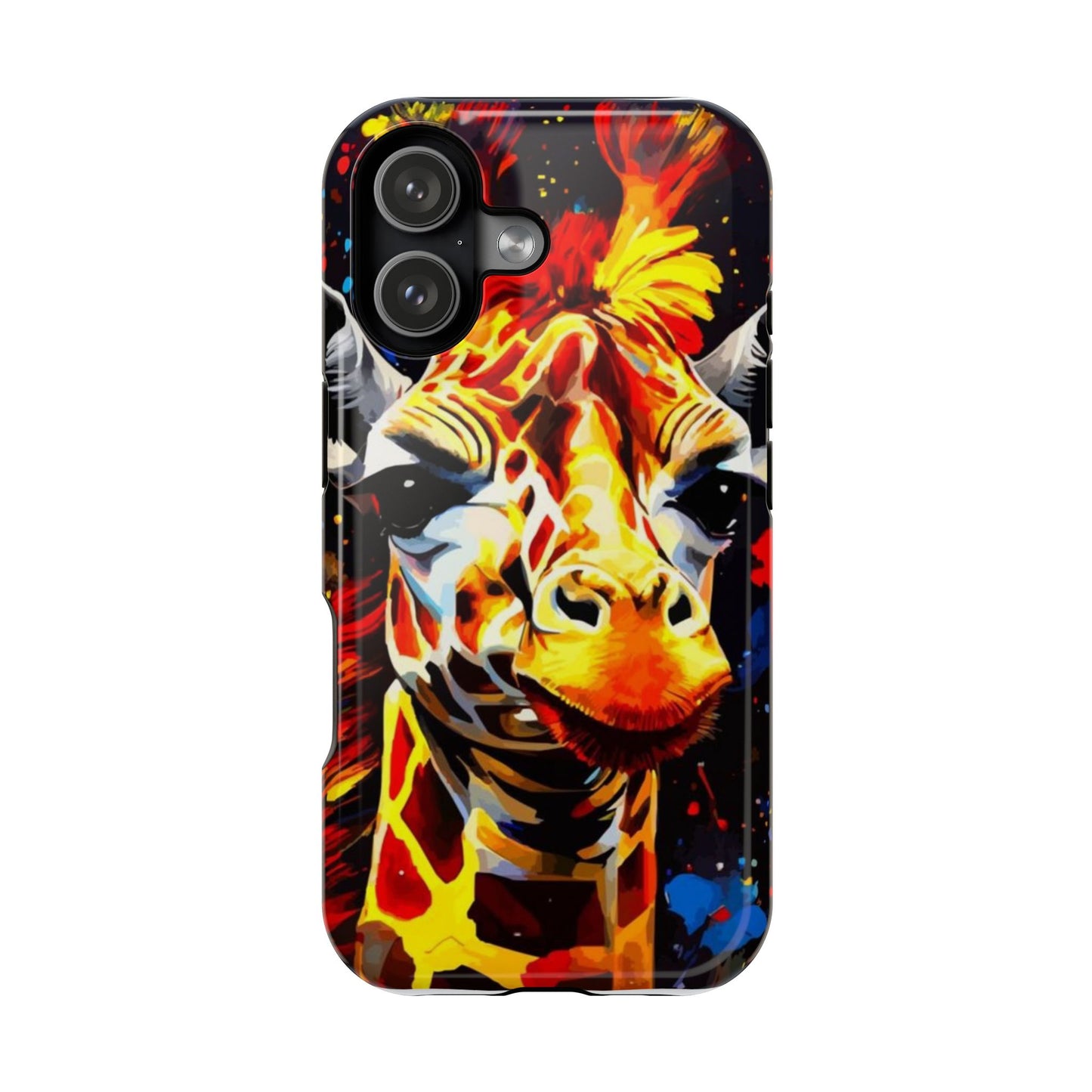 Funky Giraffe Art Impact-Resistant Phone Case —