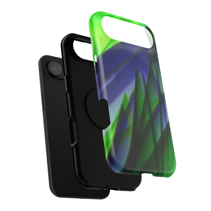 — Green Blue Abstract Wave Design Impact-Resistant Phone Case