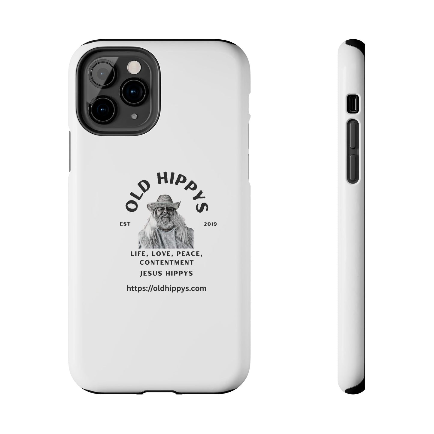 Old Hippys Phone Case — 'Life, Love, Peace, Contentment' Tough Protective Case