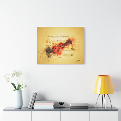 “Crimson Melody – The Soul of the Violin”  Canvas