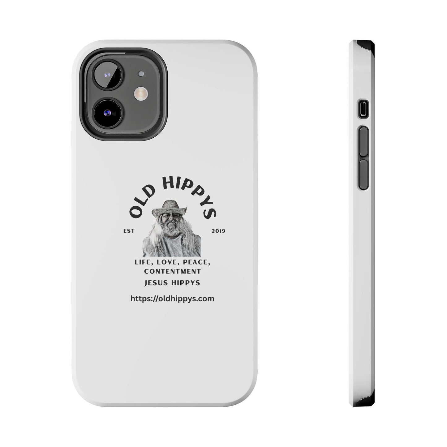 Old Hippys Phone Case — 'Life, Love, Peace, Contentment' Tough Protective Case