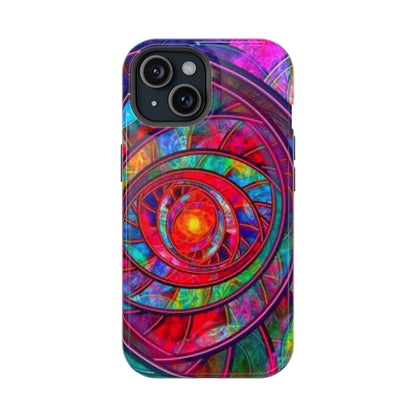 Protective Phone Case — Vibrant Abstract Mandala Impact-Resistant Design