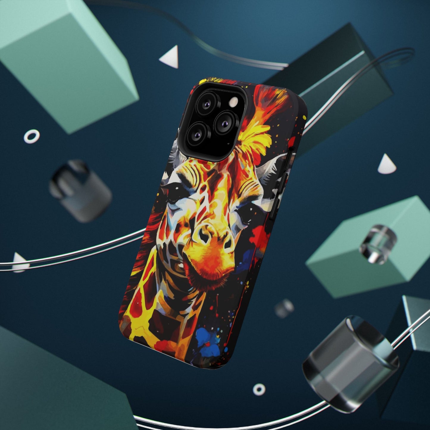 Funky Giraffe Art Impact-Resistant Phone Case —