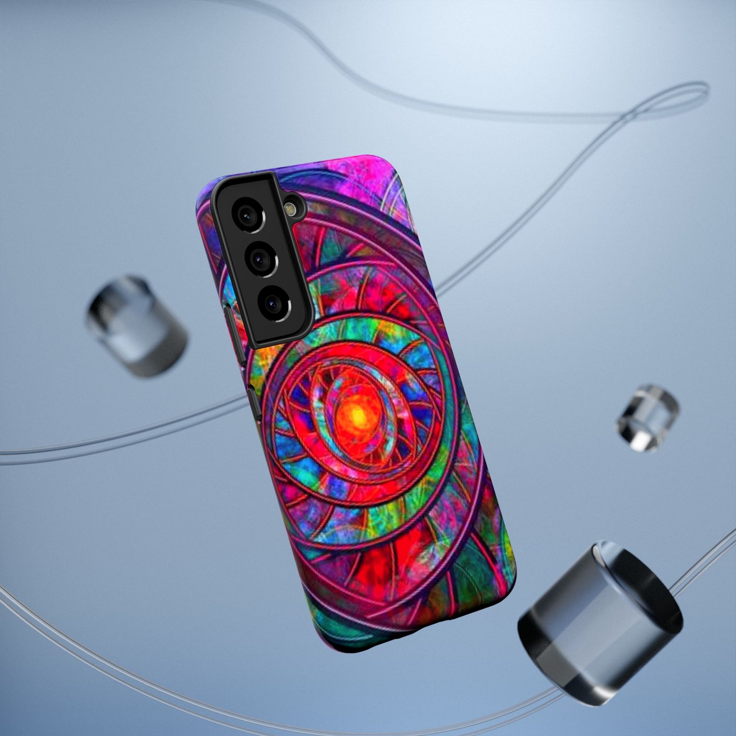 Protective Phone Case — Vibrant Abstract Mandala Impact-Resistant Design