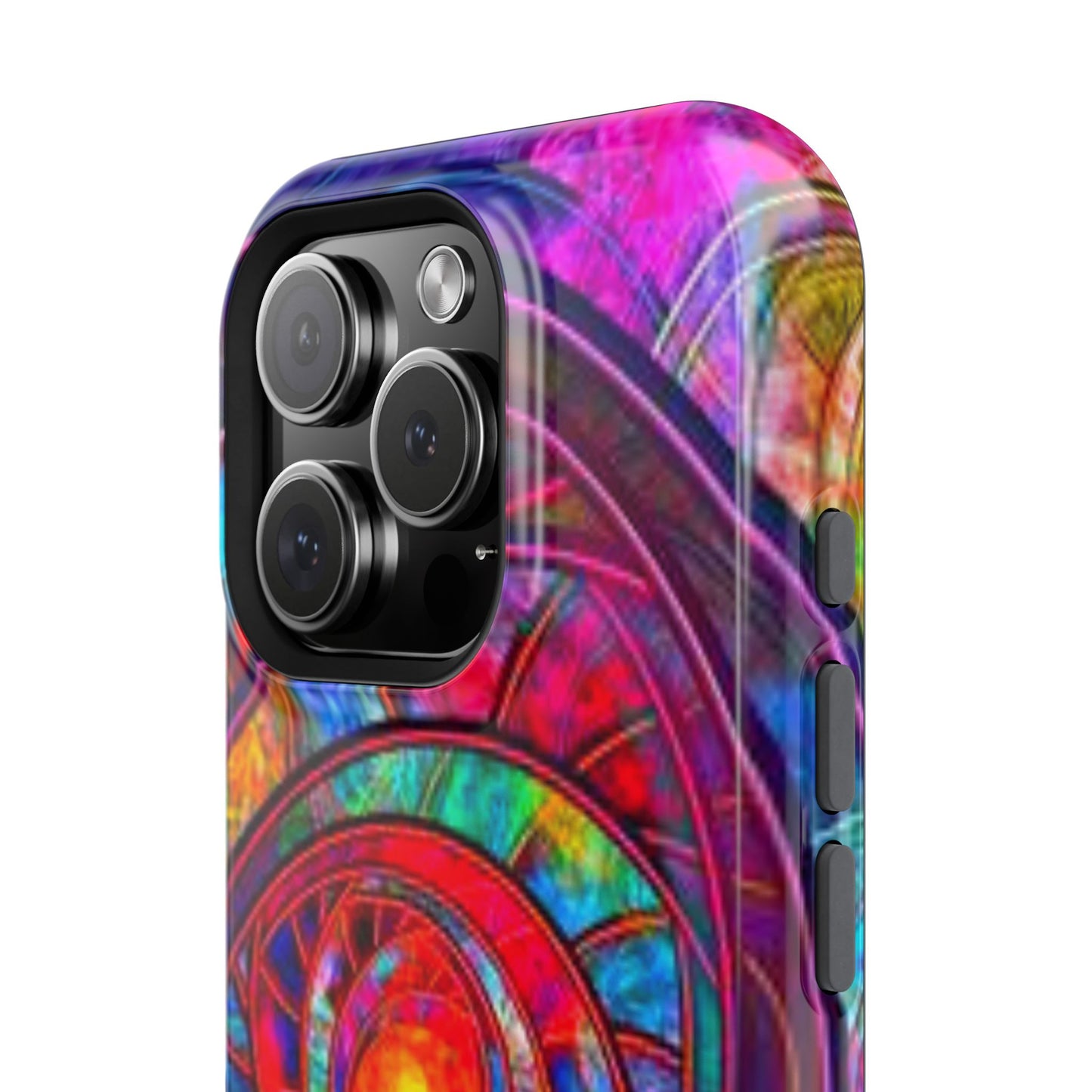Protective Phone Case — Vibrant Abstract Mandala Impact-Resistant Design