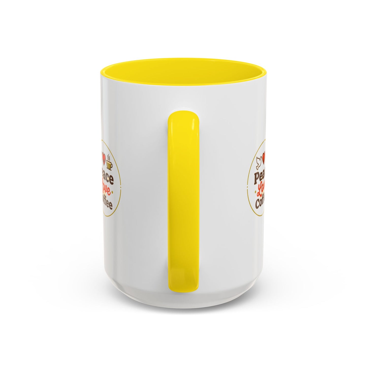 Peace Love Coffee Accent Mug - 11/15oz Ceramic Coffee Cup