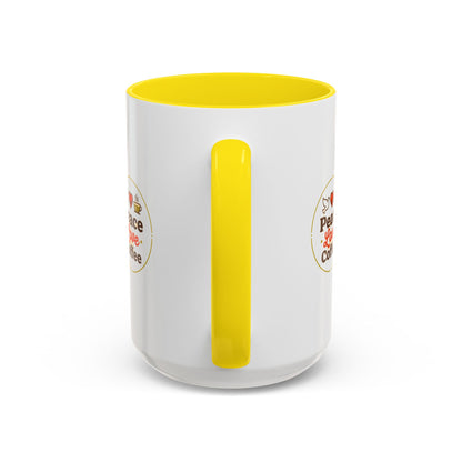 Peace Love Coffee Accent Mug - 11/15oz Ceramic Coffee Cup