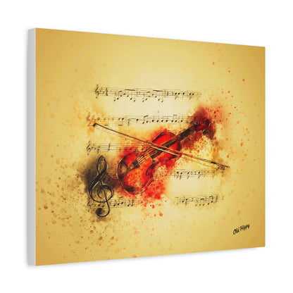 “Crimson Melody – The Soul of the Violin”  Canvas