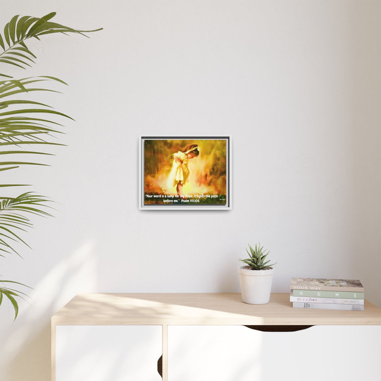 Guided by the Light of the Word of God Wood Framed Canvas