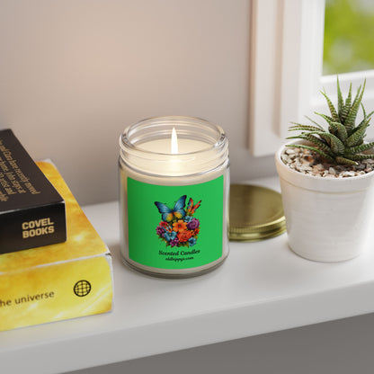 Scented Candle — Coconut Apricot Wax (4oz & 9oz) with Floral Butterfly Label