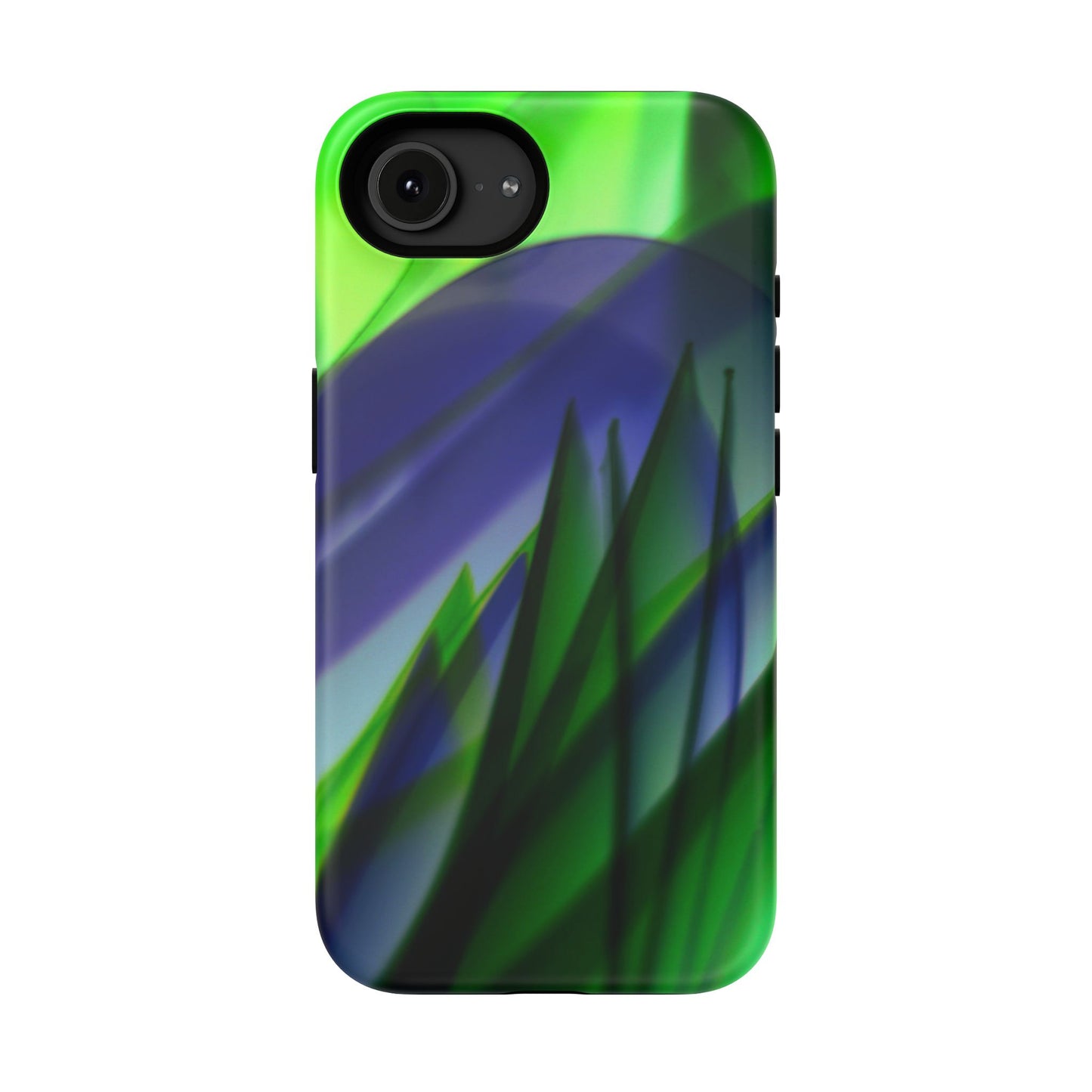 — Green Blue Abstract Wave Design Impact-Resistant Phone Case