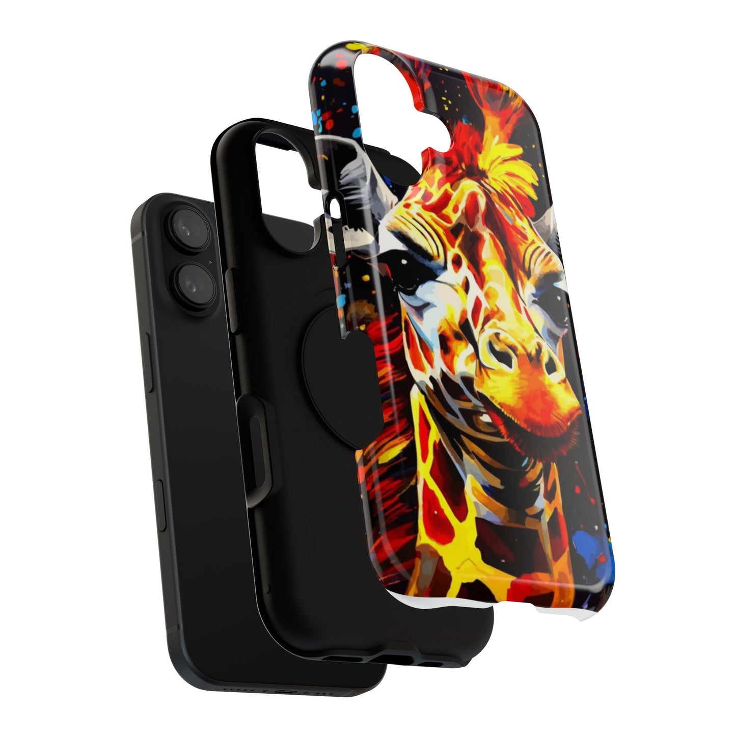 Funky Giraffe Art Impact-Resistant Phone Case —