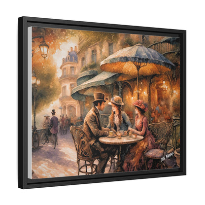 Paris Cafe Framed Canvas Wrap