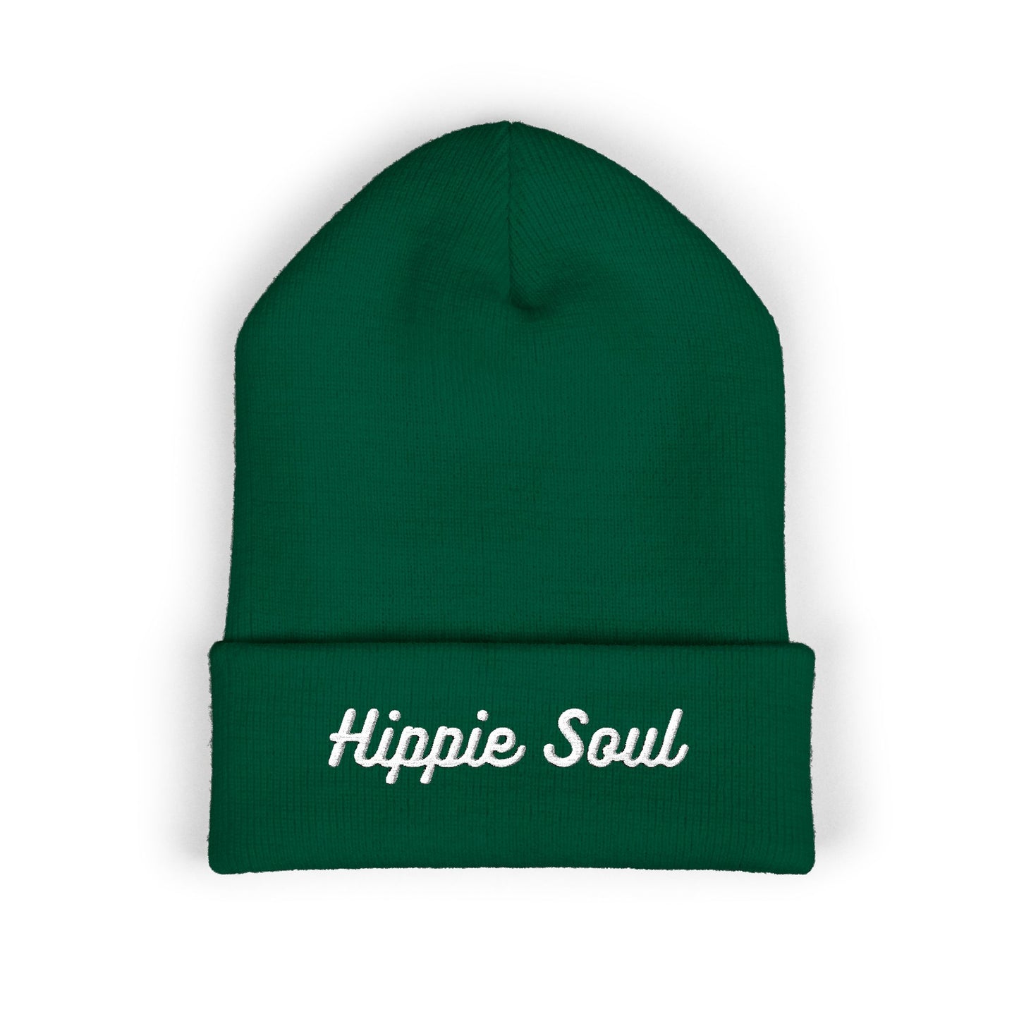 Hippie Soul Embroidered Beanie — Classic Cuffed Knit Hat