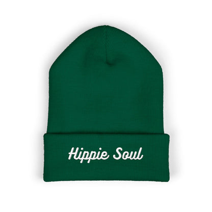 Hippie Soul Embroidered Beanie — Classic Cuffed Knit Hat