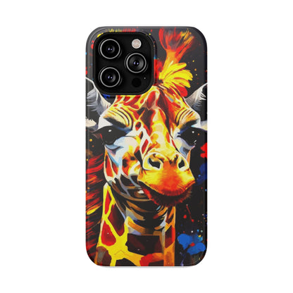 Funky Giraffe Art Impact-Resistant Phone Case —