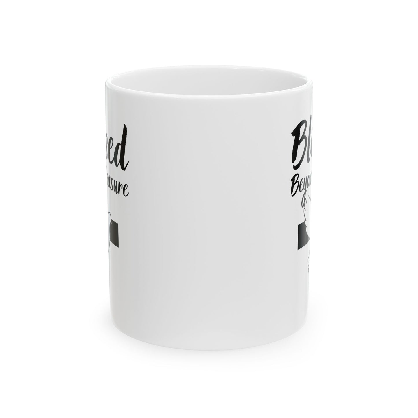 Blessed Beyond Measure Ceramic Mug — Christian Cross & Dove Faith Coffee Cup (11oz, 15oz)