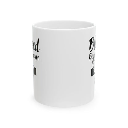 Blessed Beyond Measure Ceramic Mug — Christian Cross & Dove Faith Coffee Cup (11oz, 15oz)